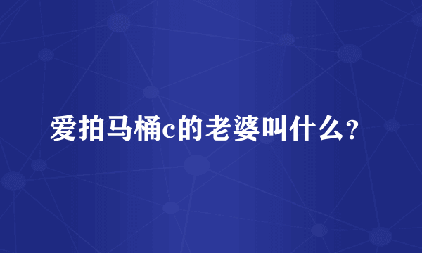 爱拍马桶c的老婆叫什么？