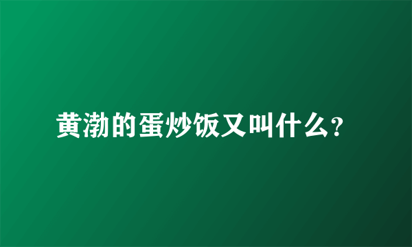 黄渤的蛋炒饭又叫什么？