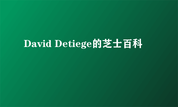 David Detiege的芝士百科