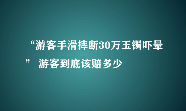 “游客手滑摔断30万玉镯吓晕” 游客到底该赔多少