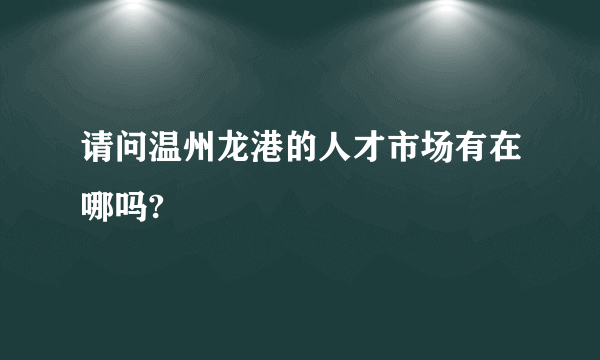 请问温州龙港的人才市场有在哪吗?