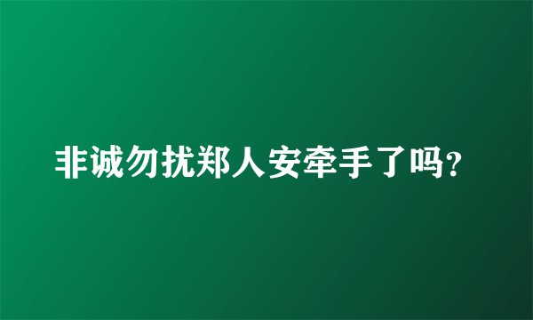 非诚勿扰郑人安牵手了吗？