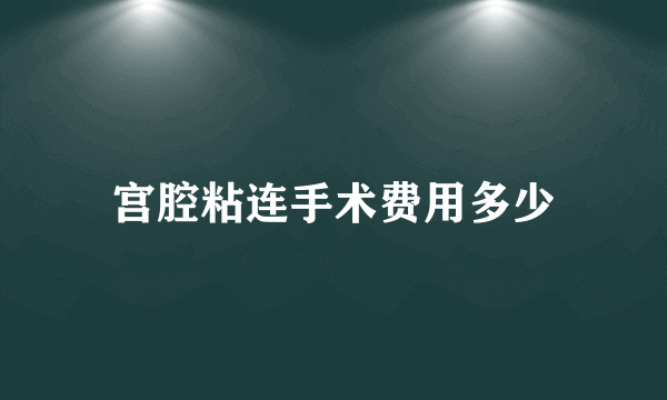 宫腔粘连手术费用多少