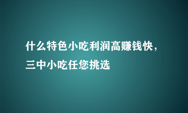 什么特色小吃利润高赚钱快，三中小吃任您挑选