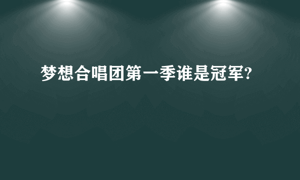 梦想合唱团第一季谁是冠军?