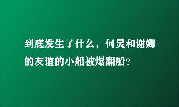 到底发生了什么，何炅和谢娜的友谊的小船被爆翻船？