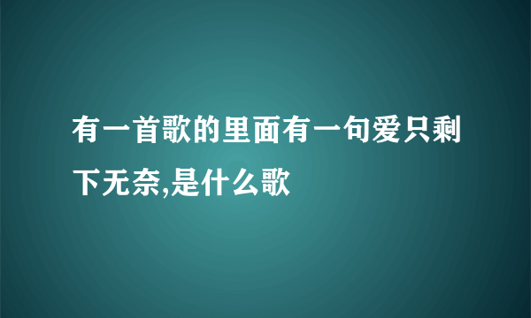 有一首歌的里面有一句爱只剩下无奈,是什么歌