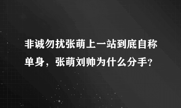 非诚勿扰张萌上一站到底自称单身，张萌刘帅为什么分手？