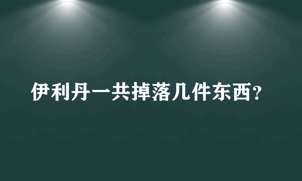 伊利丹一共掉落几件东西？