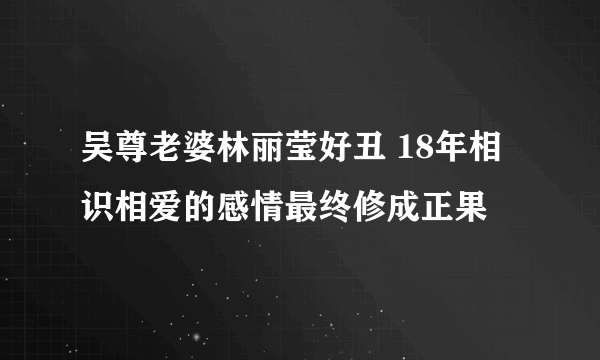 吴尊老婆林丽莹好丑 18年相识相爱的感情最终修成正果