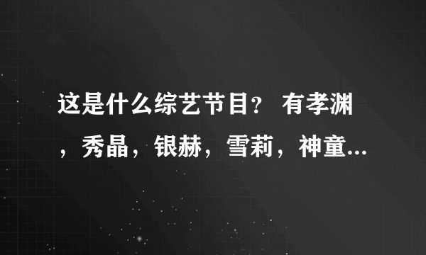 这是什么综艺节目？ 有孝渊，秀晶，银赫，雪莉，神童，刘在石的