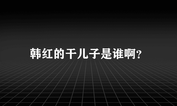 韩红的干儿子是谁啊？