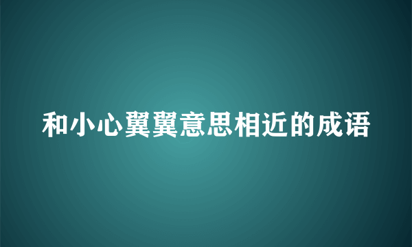 和小心翼翼意思相近的成语