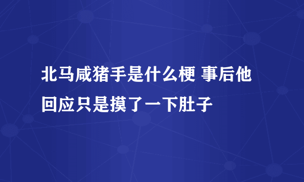 北马咸猪手是什么梗 事后他回应只是摸了一下肚子