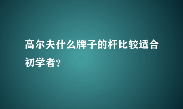 高尔夫什么牌子的杆比较适合初学者？