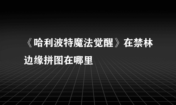 《哈利波特魔法觉醒》在禁林边缘拼图在哪里