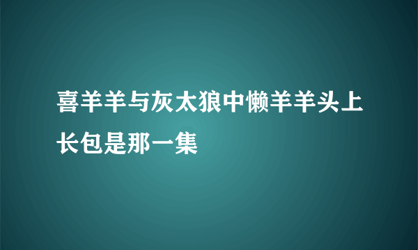 喜羊羊与灰太狼中懒羊羊头上长包是那一集