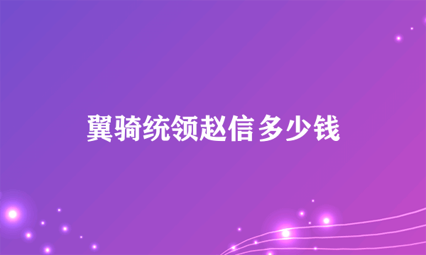 翼骑统领赵信多少钱