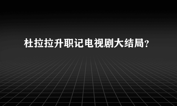 杜拉拉升职记电视剧大结局？