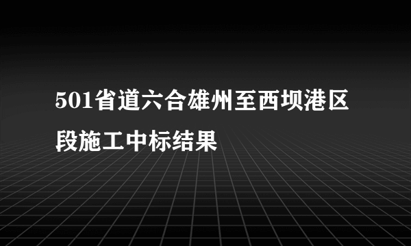 501省道六合雄州至西坝港区段施工中标结果