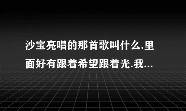 沙宝亮唱的那首歌叫什么.里面好有跟着希望跟着光.我是不落的太阳？