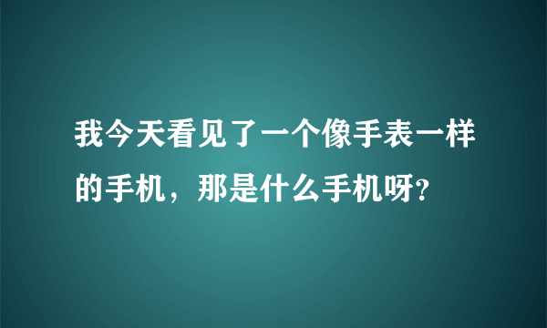 我今天看见了一个像手表一样的手机，那是什么手机呀？