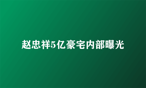 赵忠祥5亿豪宅内部曝光