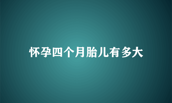 怀孕四个月胎儿有多大