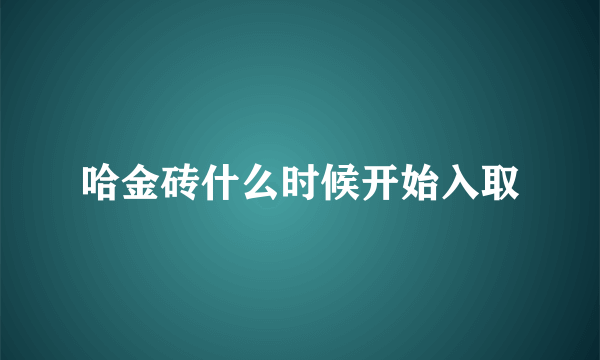 哈金砖什么时候开始入取