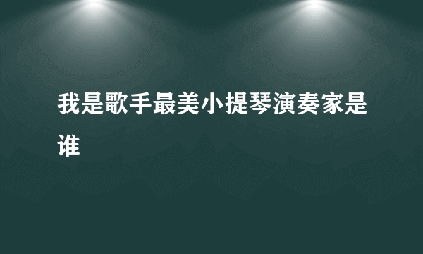 我是歌手最美小提琴演奏家是谁