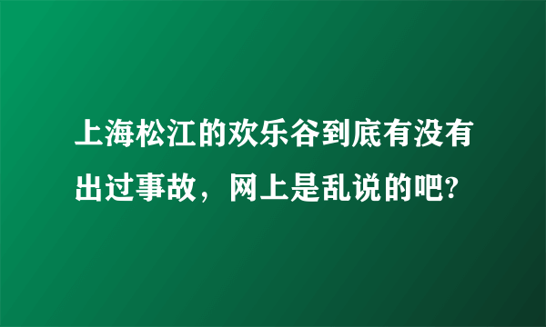 上海松江的欢乐谷到底有没有出过事故，网上是乱说的吧?