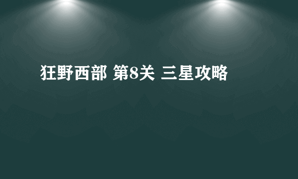 狂野西部 第8关 三星攻略