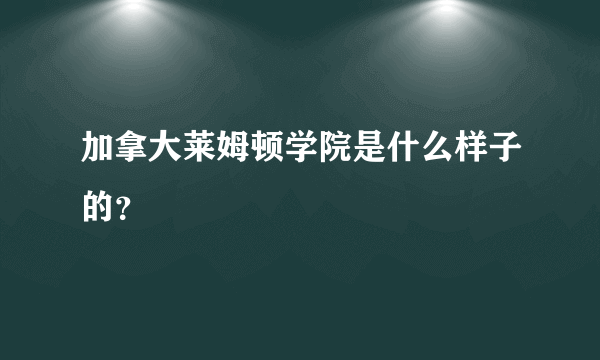 加拿大莱姆顿学院是什么样子的？