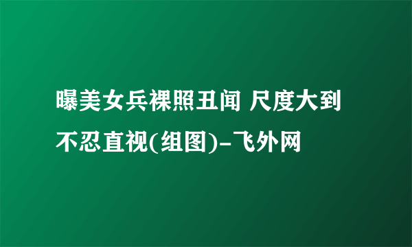 曝美女兵裸照丑闻 尺度大到不忍直视(组图)-飞外网