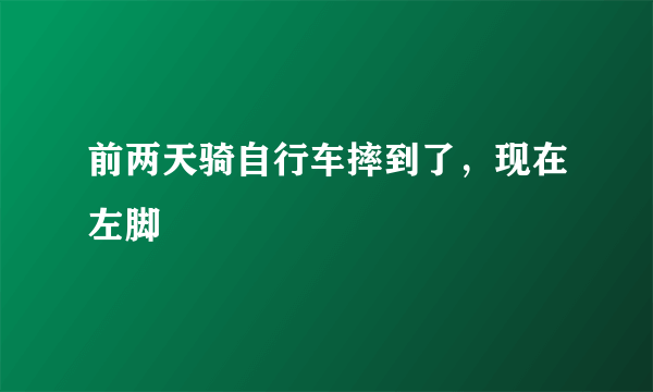 前两天骑自行车摔到了，现在左脚