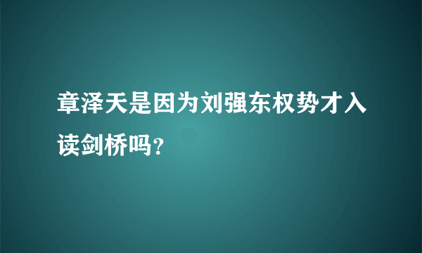 章泽天是因为刘强东权势才入读剑桥吗？