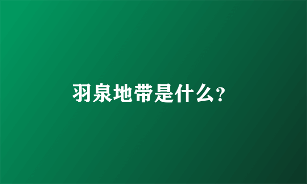 羽泉地带是什么？