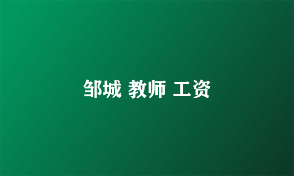 邹城 教师 工资