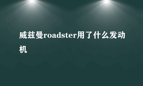 威兹曼roadster用了什么发动机