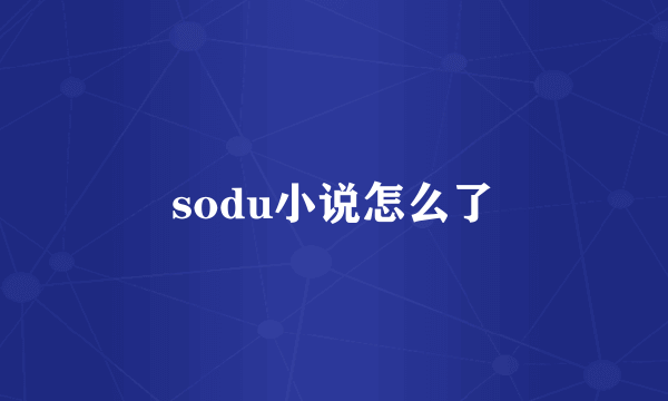 sodu小说怎么了