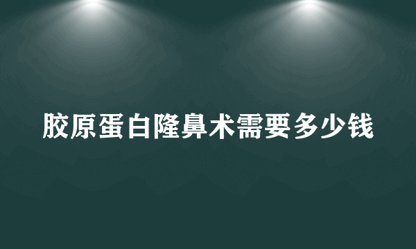 胶原蛋白隆鼻术需要多少钱