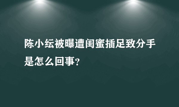 陈小纭被曝遭闺蜜插足致分手是怎么回事？