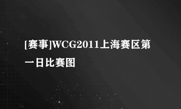 [赛事]WCG2011上海赛区第一日比赛图