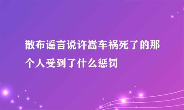 散布谣言说许嵩车祸死了的那个人受到了什么惩罚