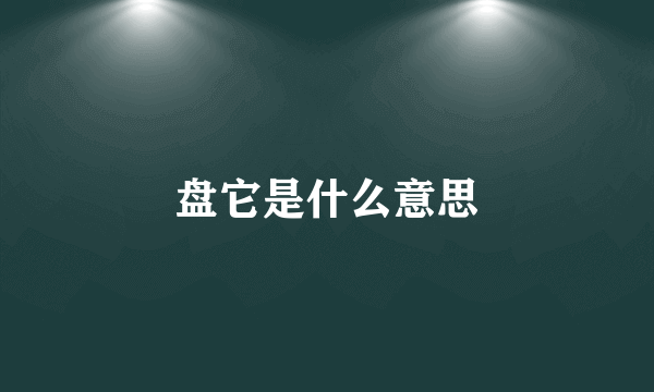 盘它是什么意思