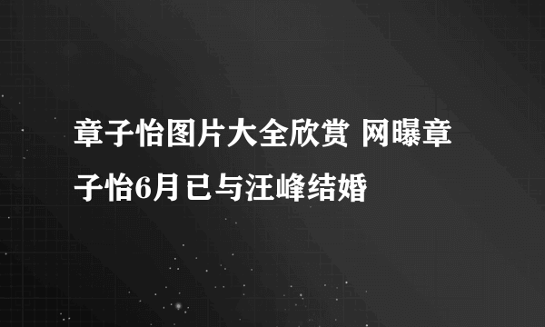 章子怡图片大全欣赏 网曝章子怡6月已与汪峰结婚