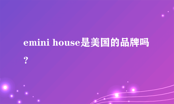 emini house是美国的品牌吗？