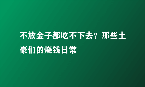 不放金子都吃不下去？那些土豪们的烧钱日常