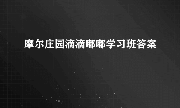 摩尔庄园滴滴嘟嘟学习班答案