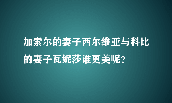 加索尔的妻子西尔维亚与科比的妻子瓦妮莎谁更美呢？